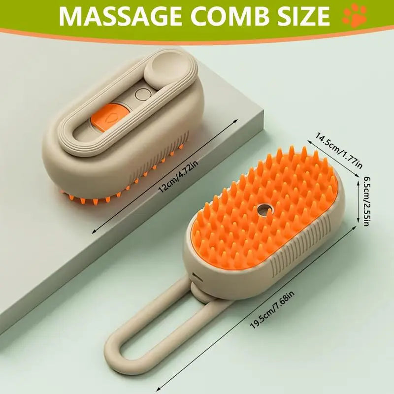 Pet Steam Brush,Cat Dog Hair Remover, Adjustable Pet Hair Remover,Pet Steamy Mist,Steam Pet Brush for Pet Hair 3-IN-1 Steamy Cat Brush Grooming Comb for Dogs Steam Brush for Cats Remove Flying Fur Steam Advanced Pet Hair Removal Comb Pet Pal Brush